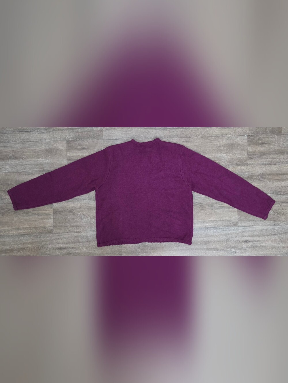 Tally Ho Vintage Purple Button-Front Cardigan-Size PS - Picture 5 of 5
